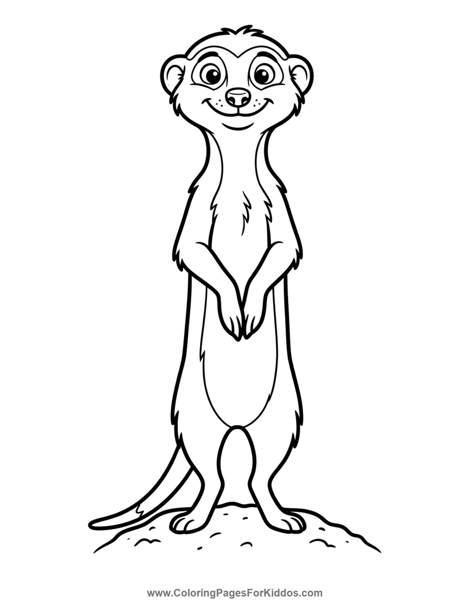 Meerkat On Lookout Duty coloring page