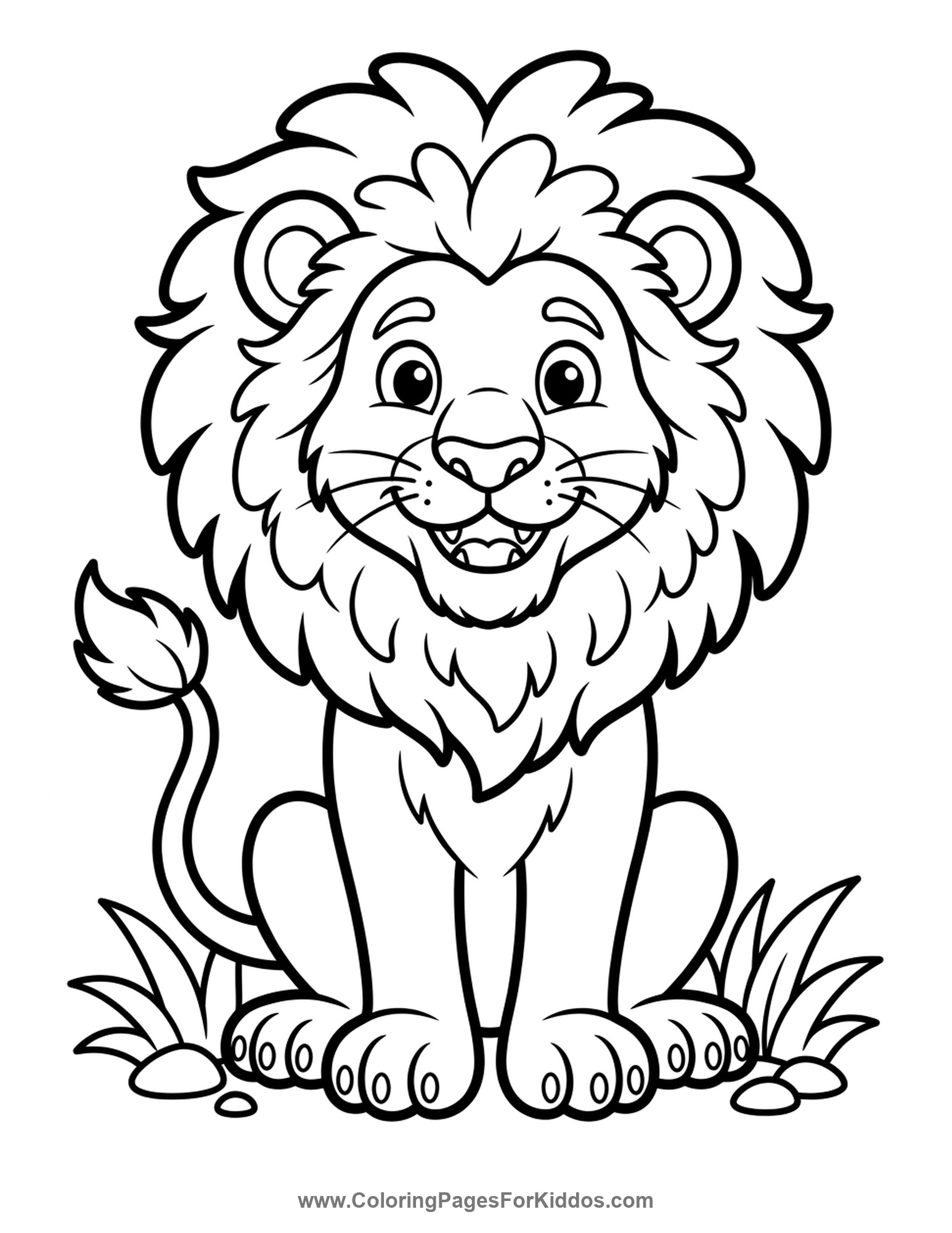 Proud Lion With Big Mane coloring page