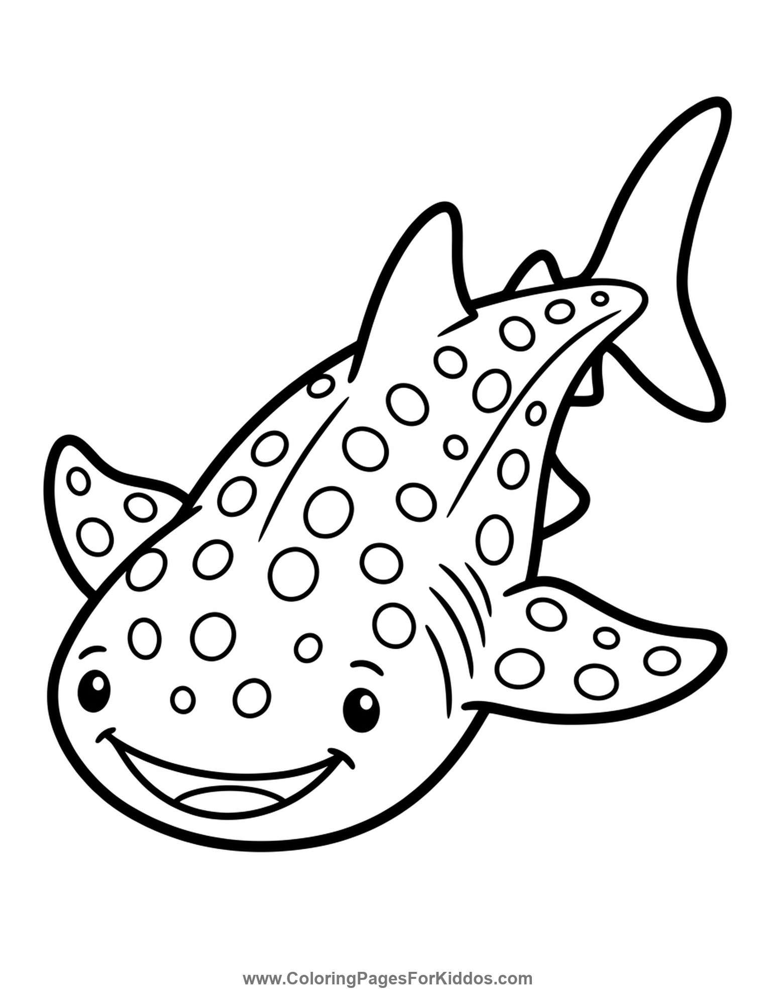 Cute Spotted Whale Shark coloring page