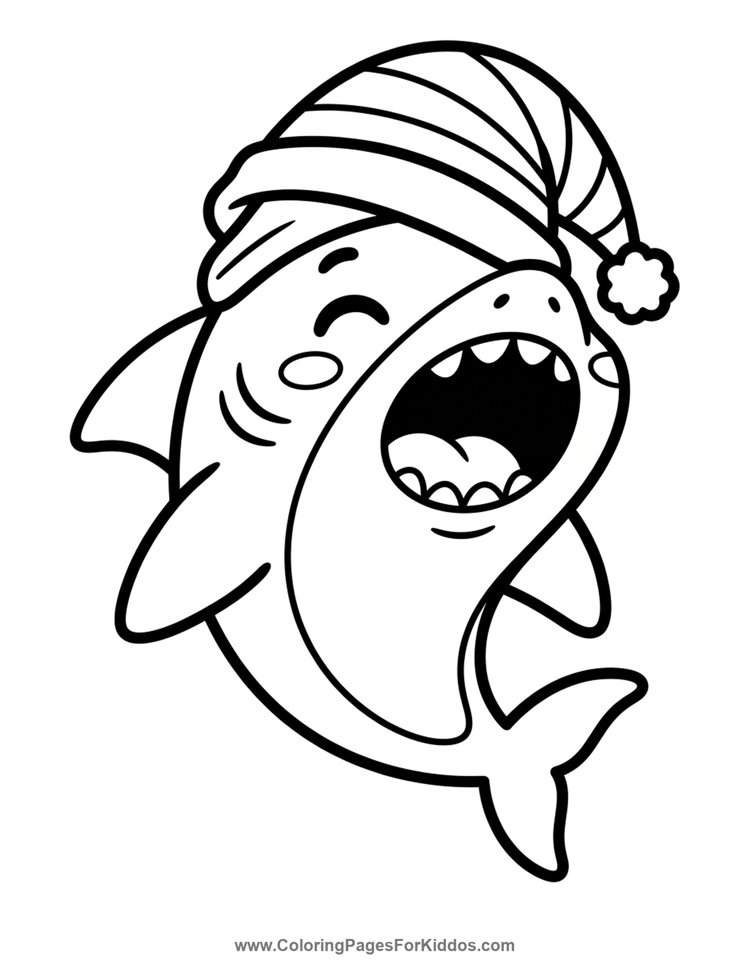 Sleepy Shark In Pajamas coloring page