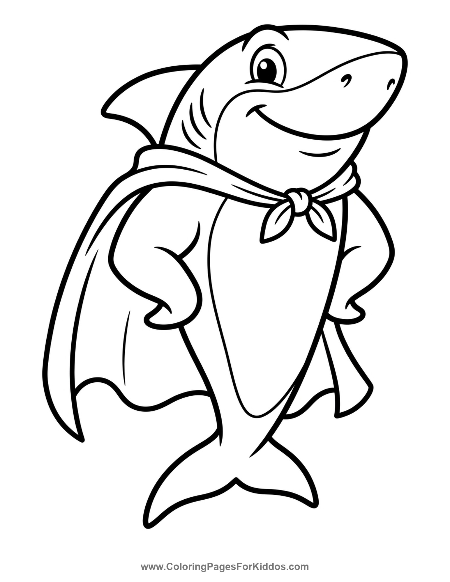 Super Shark With A Cape coloring page