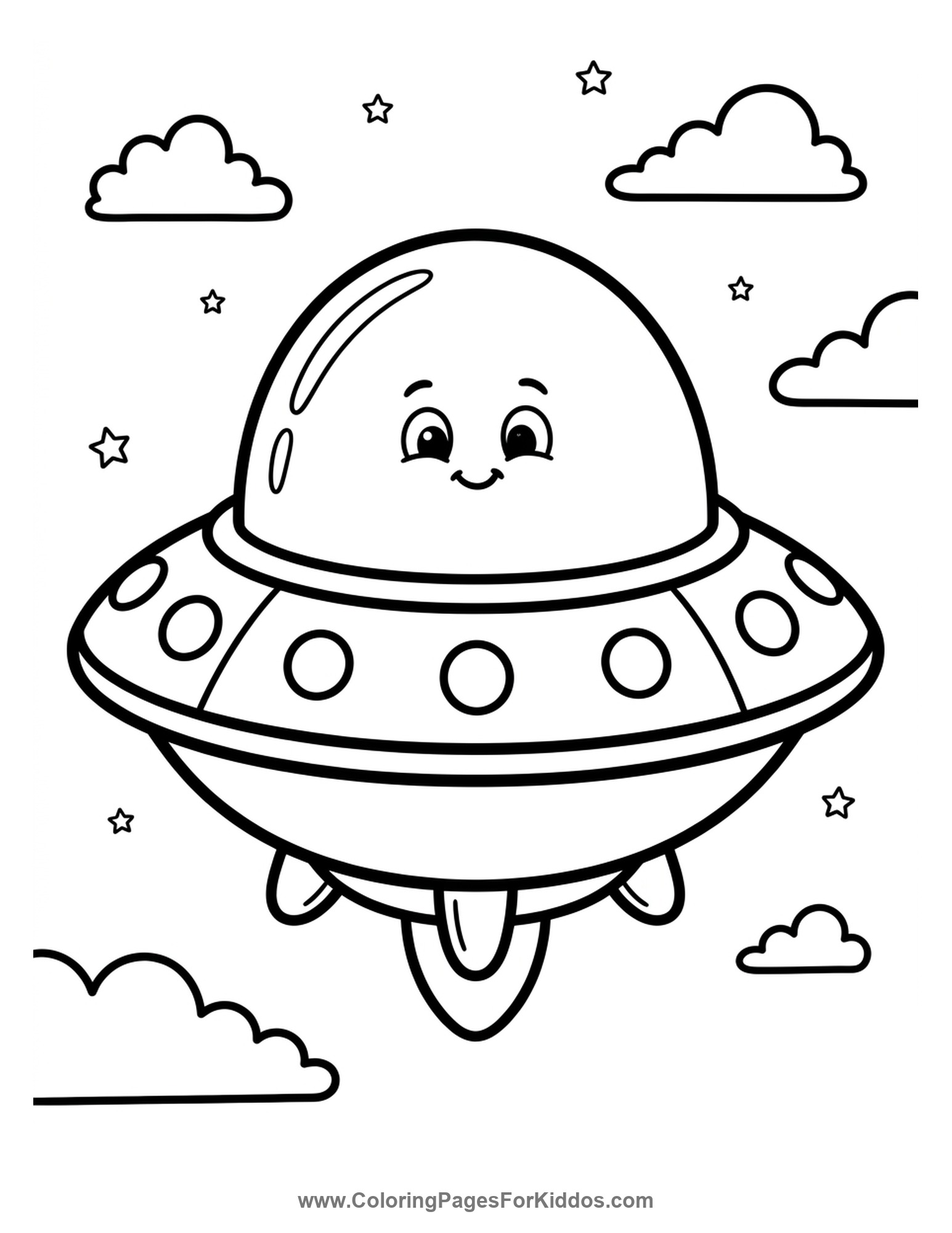 Friendly Flying Saucer coloring page
