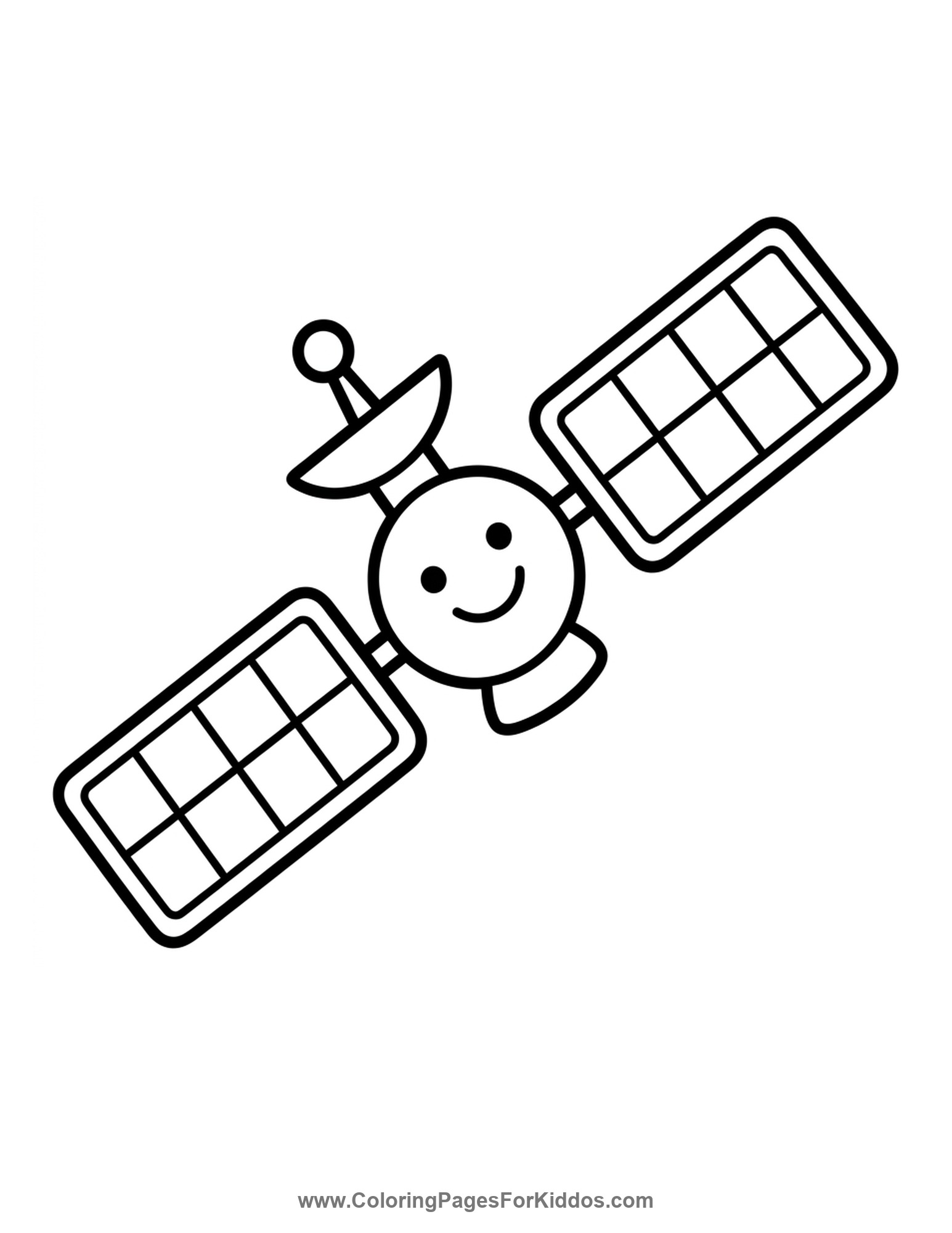 Happy Orbiting Satellite coloring page