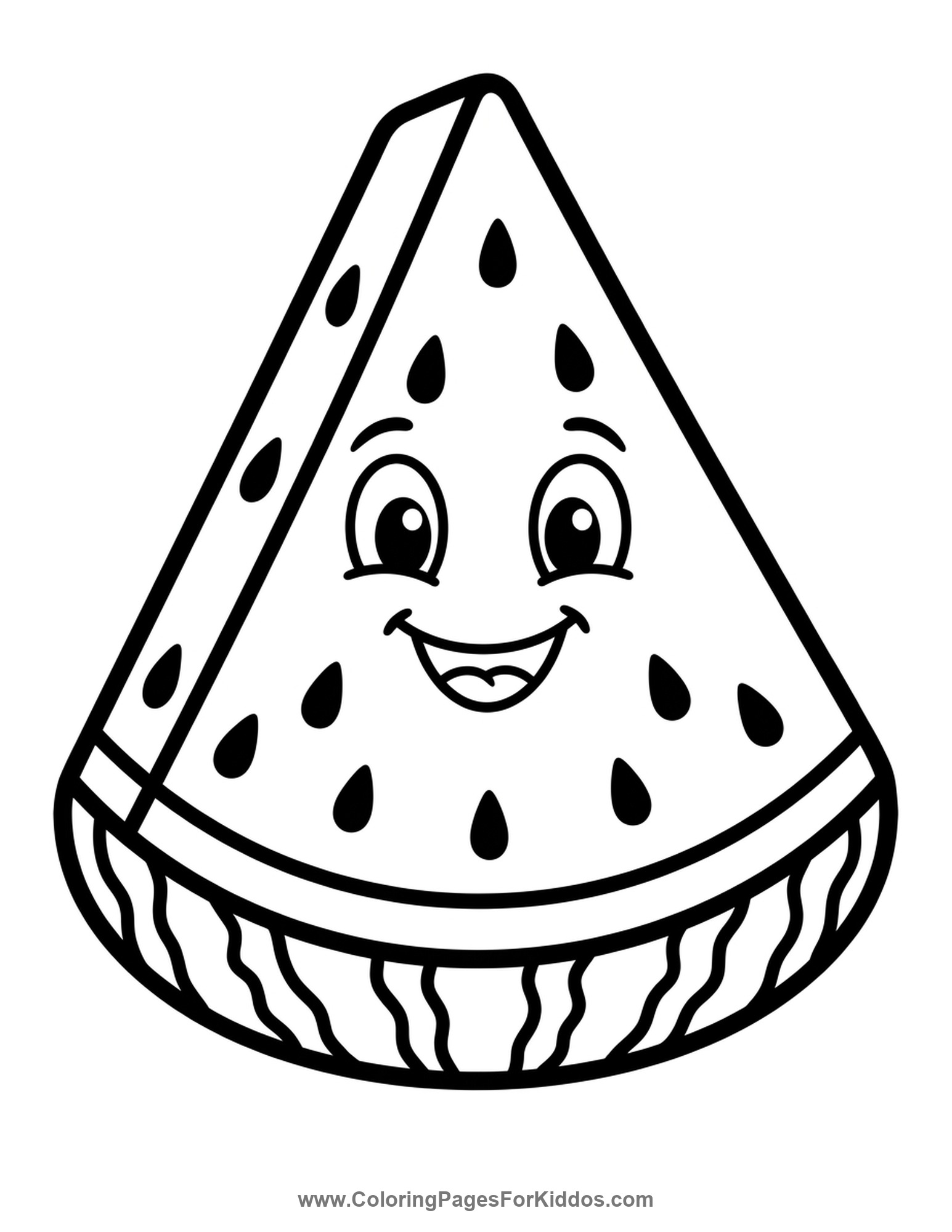 A Big Juicy Watermelon Slice coloring page