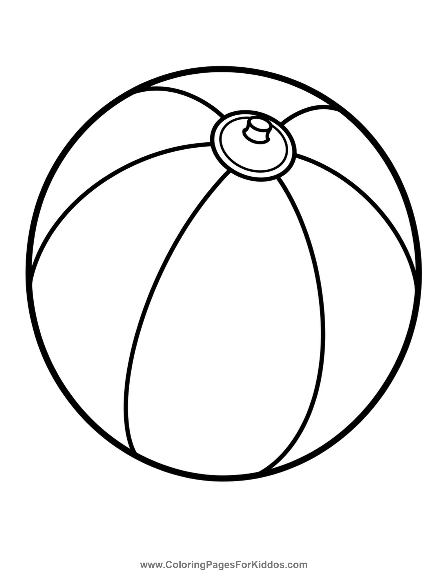 A Bouncy Striped Beach Ball coloring page