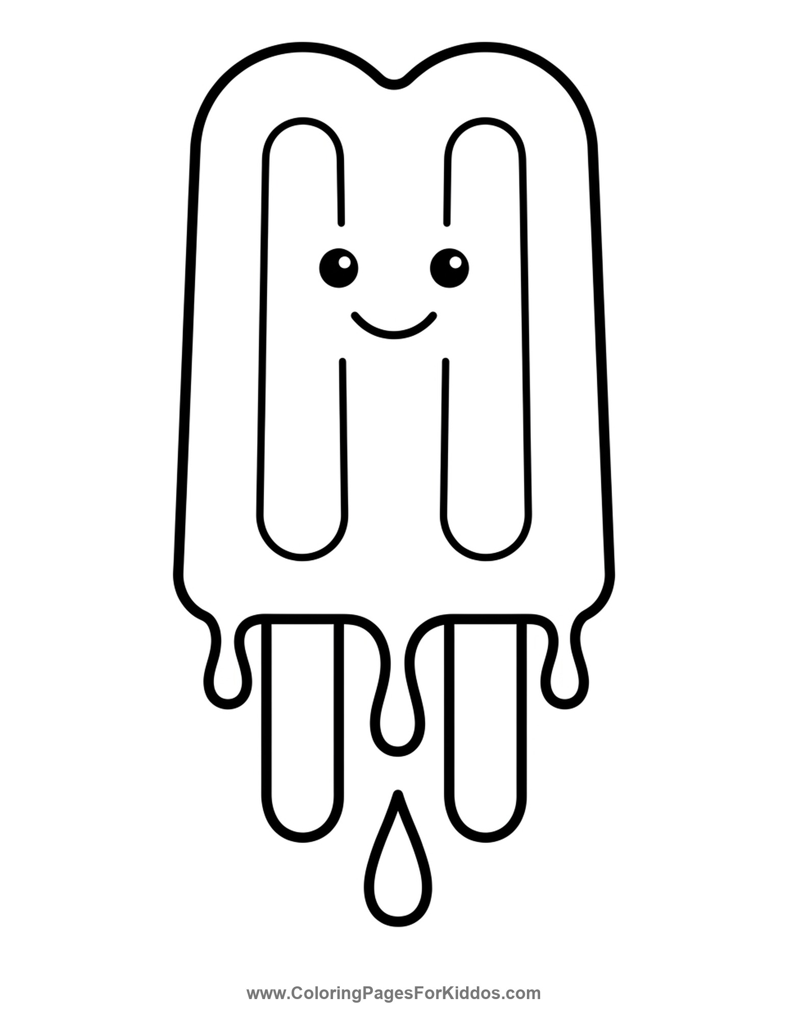 A Dripping Fruit Popsicle coloring page