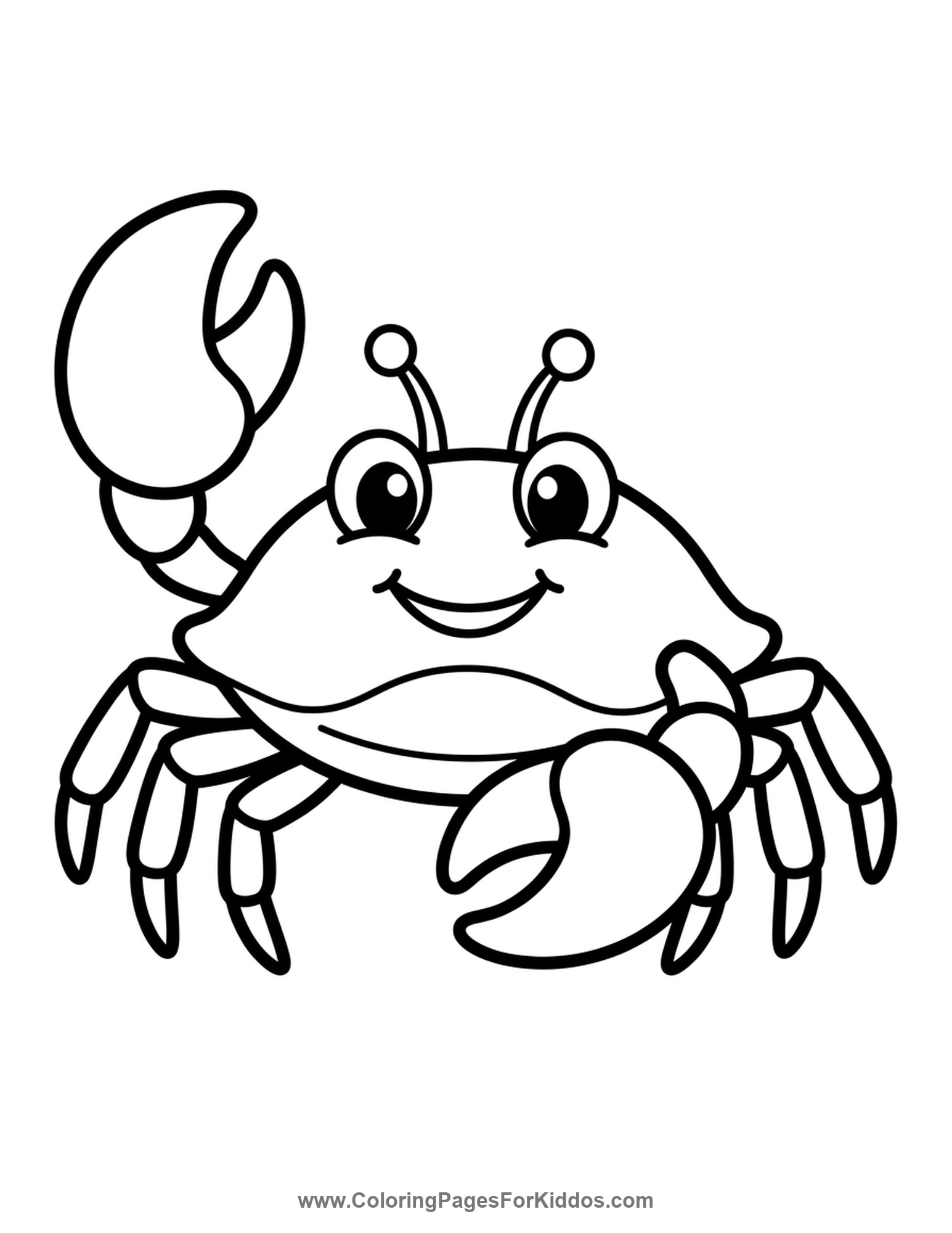 A Friendly Waving Crab coloring page
