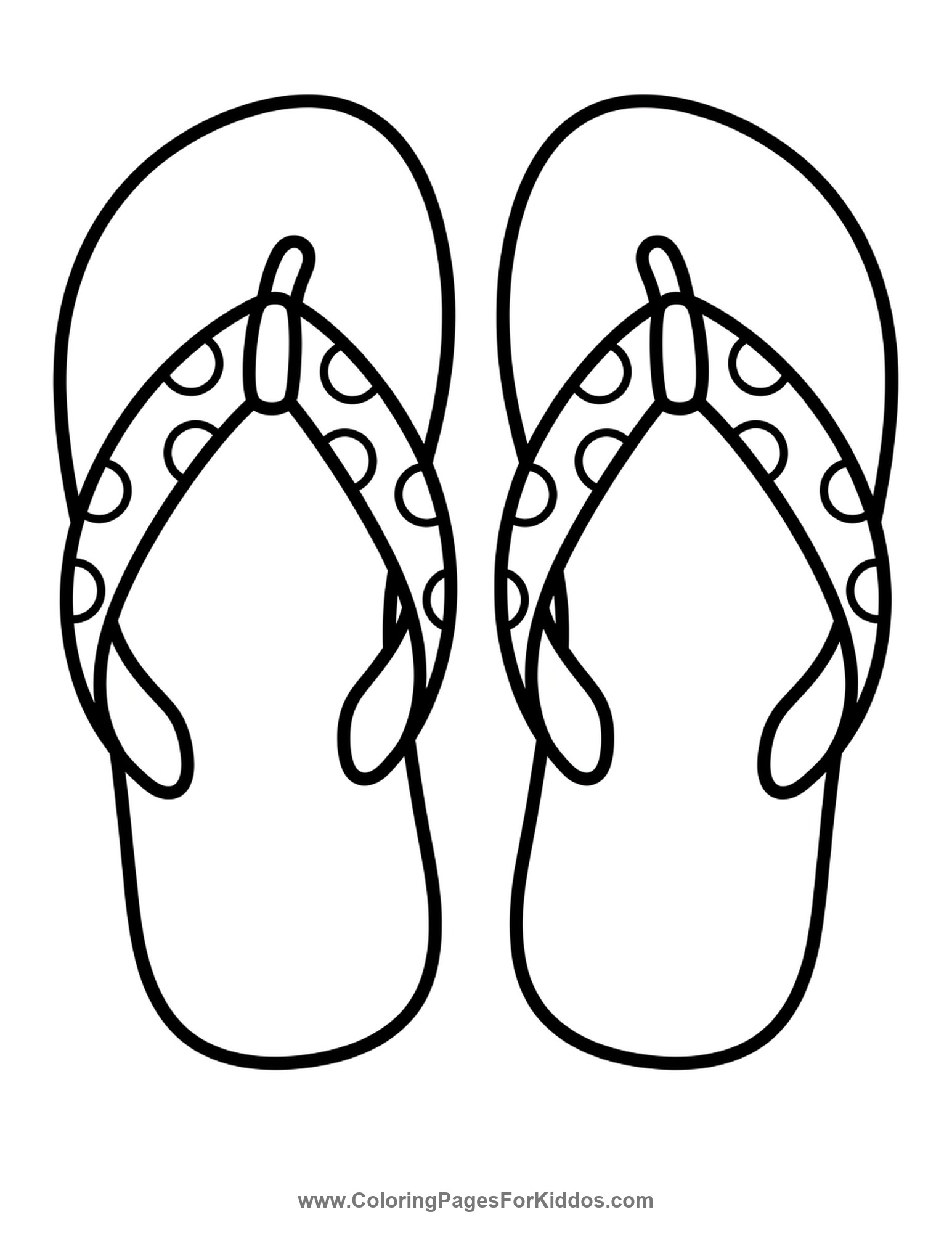Pair Of Polka Dot Flip-Flops coloring page