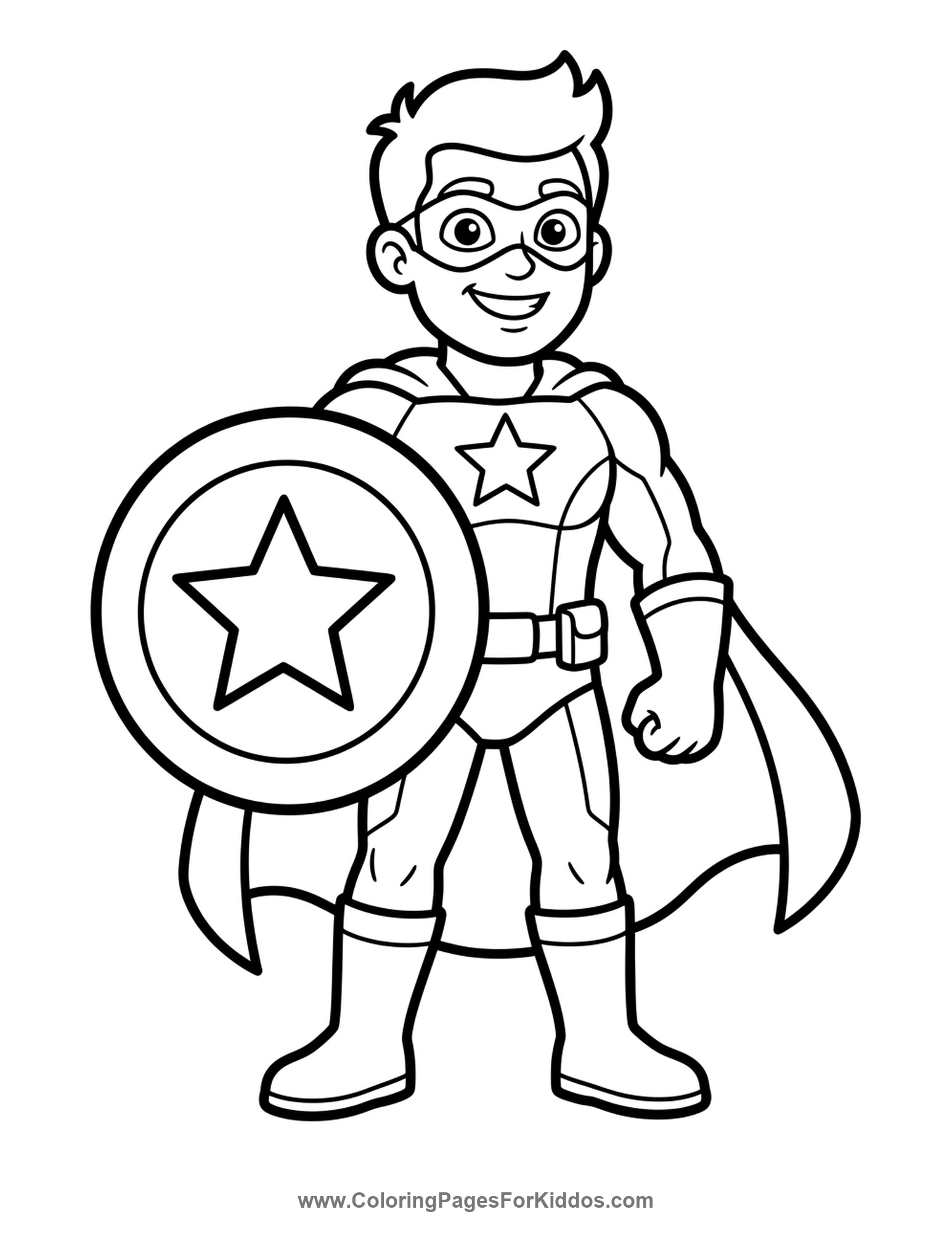 Brave Hero With A Shield coloring page