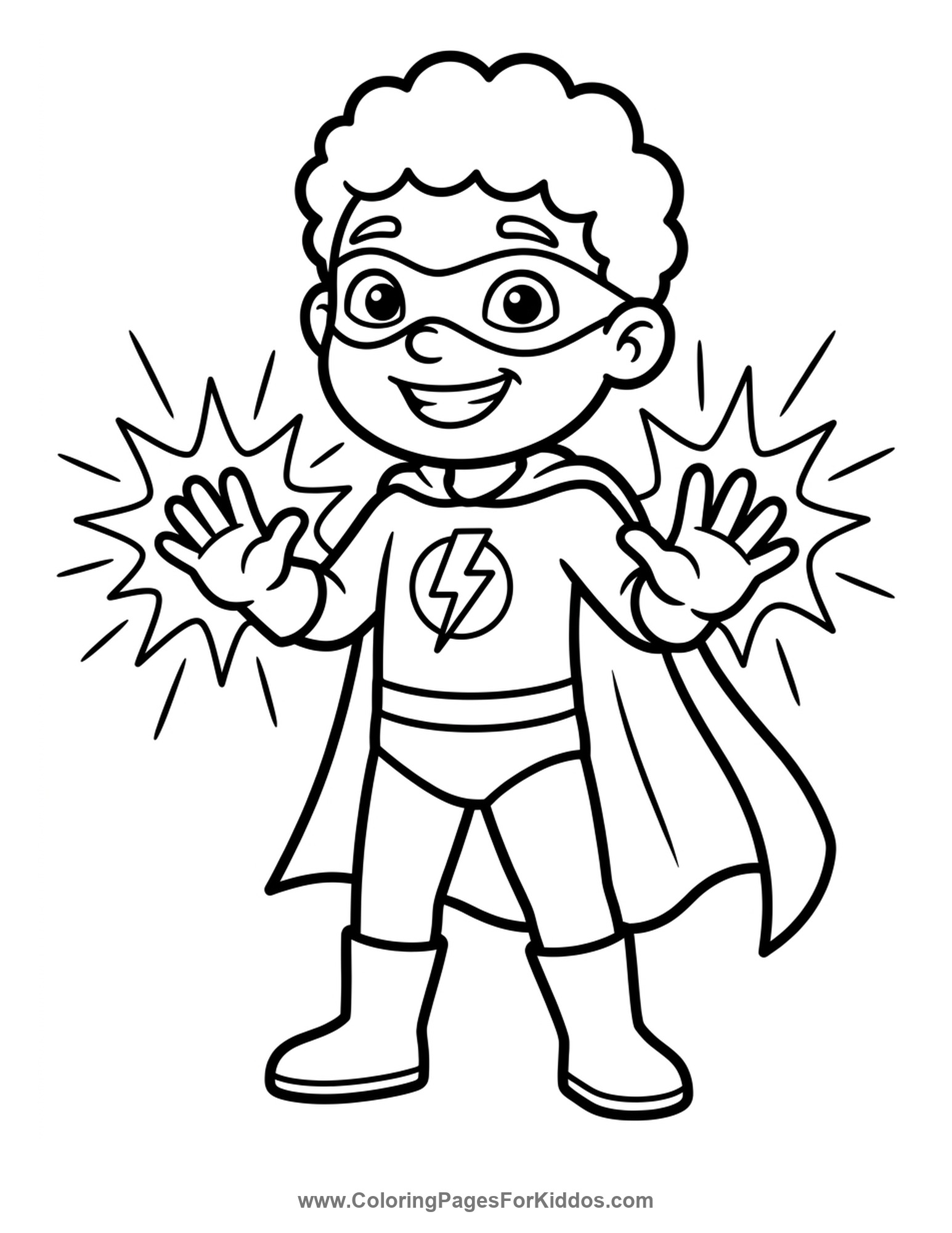 Hero With Energy Hands coloring page