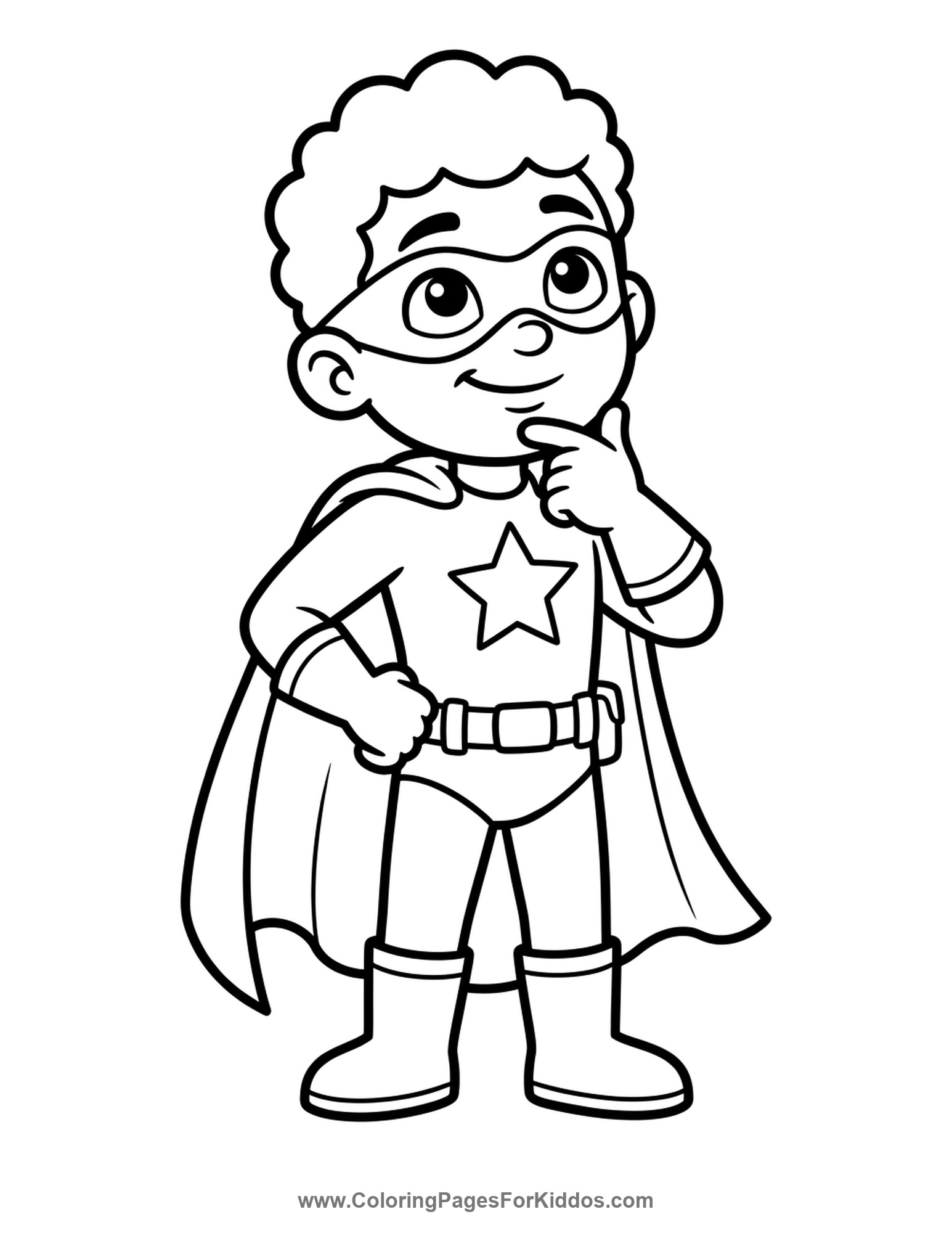 Super Smart Thinking Pose coloring page