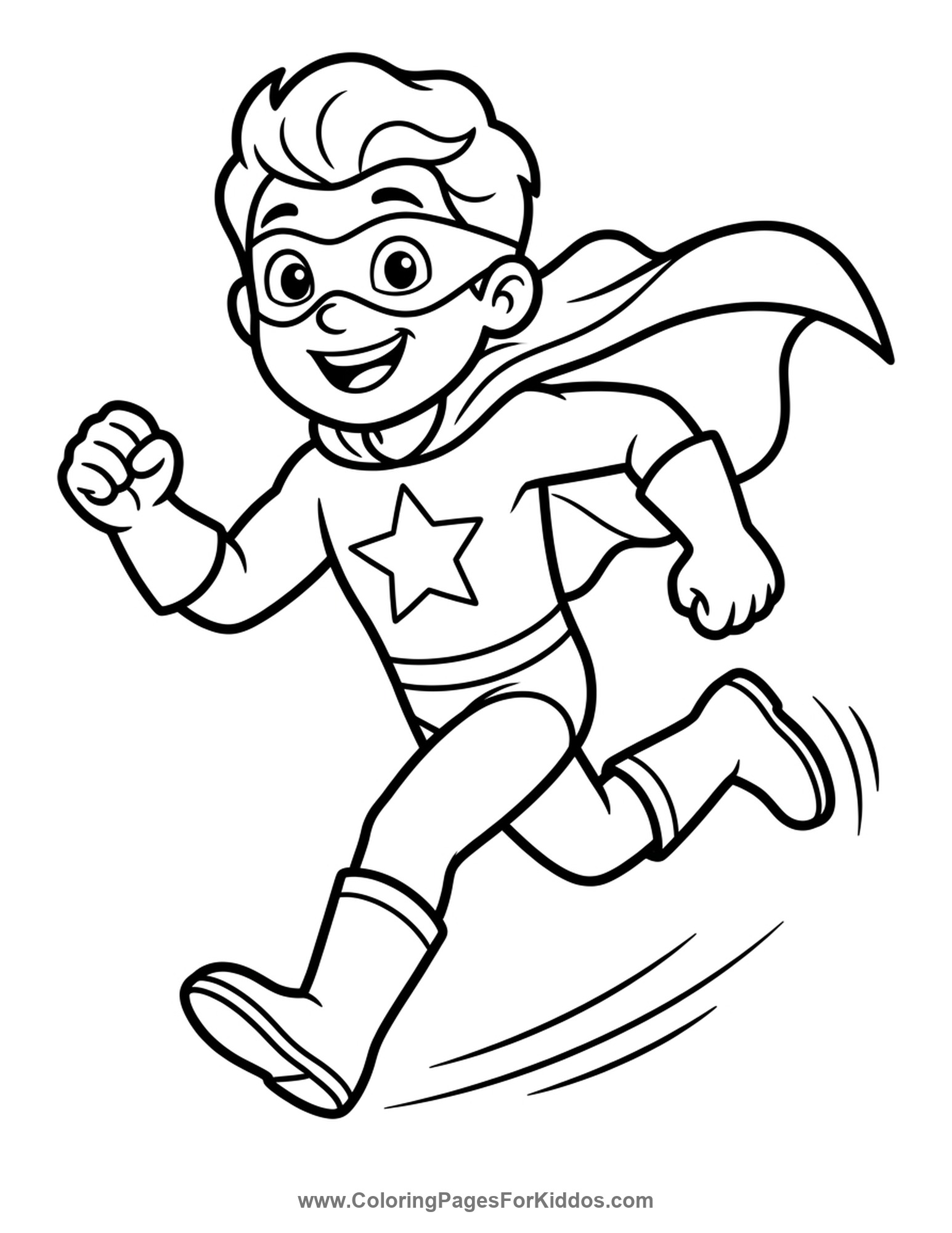 The Fastest Running Hero coloring page