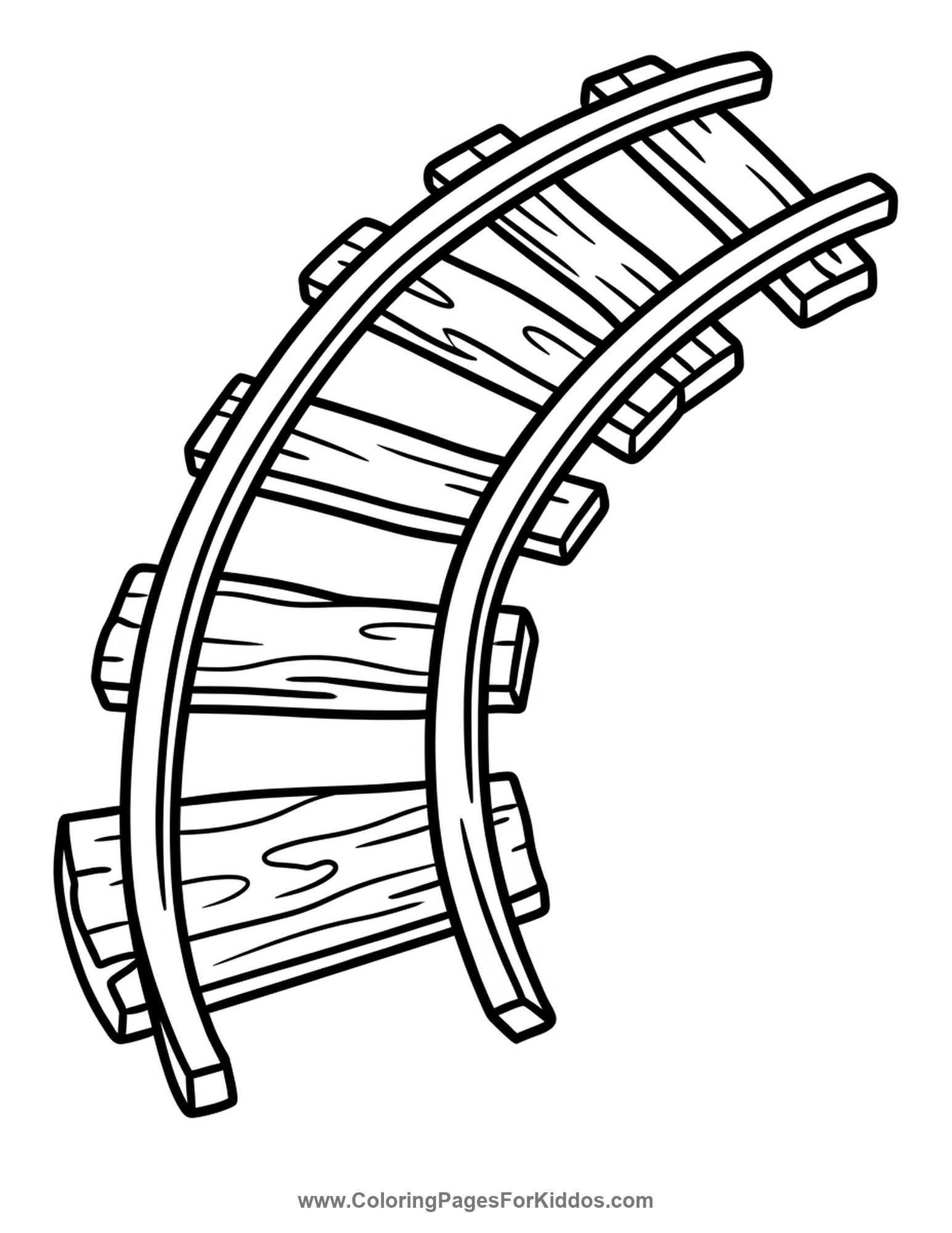 Curving Winding Train Track coloring page