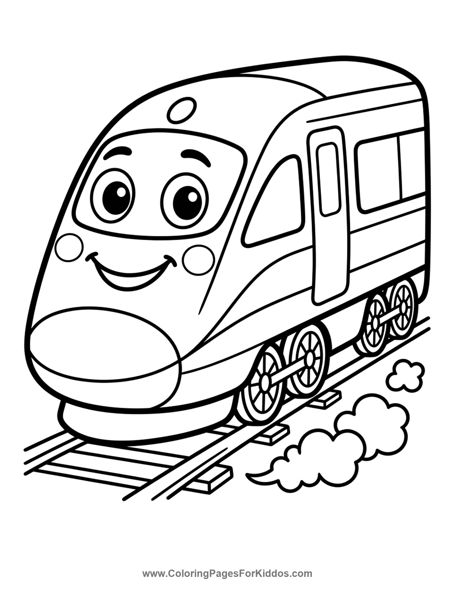 Speedy Modern Bullet Train coloring page