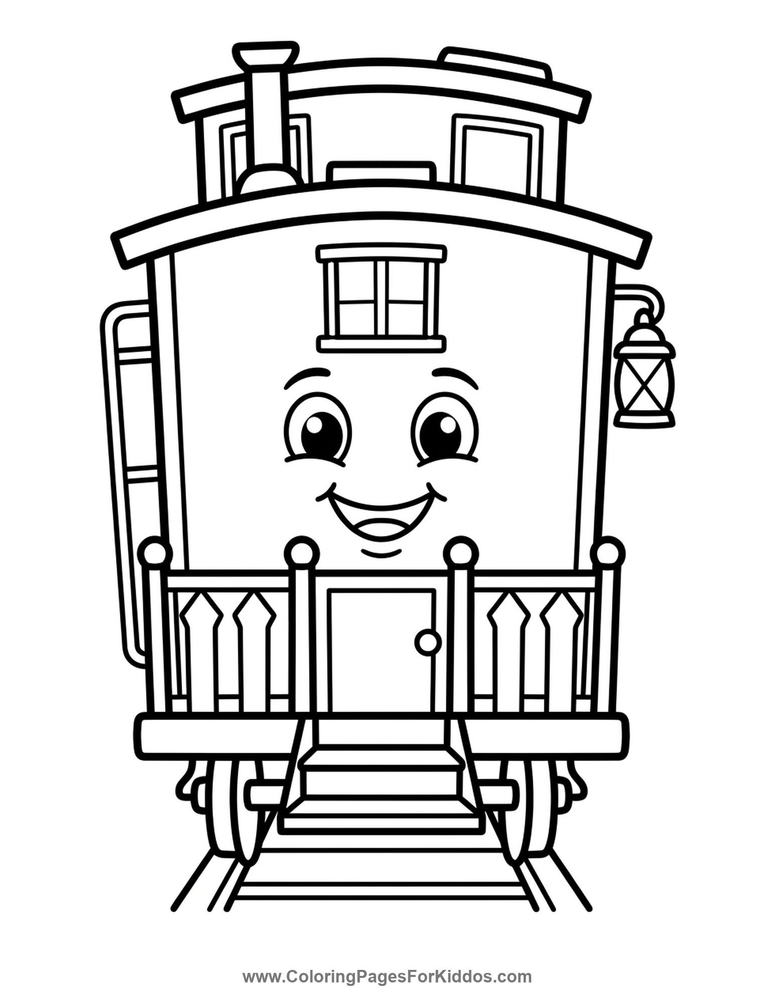 The Little Red Caboose coloring page
