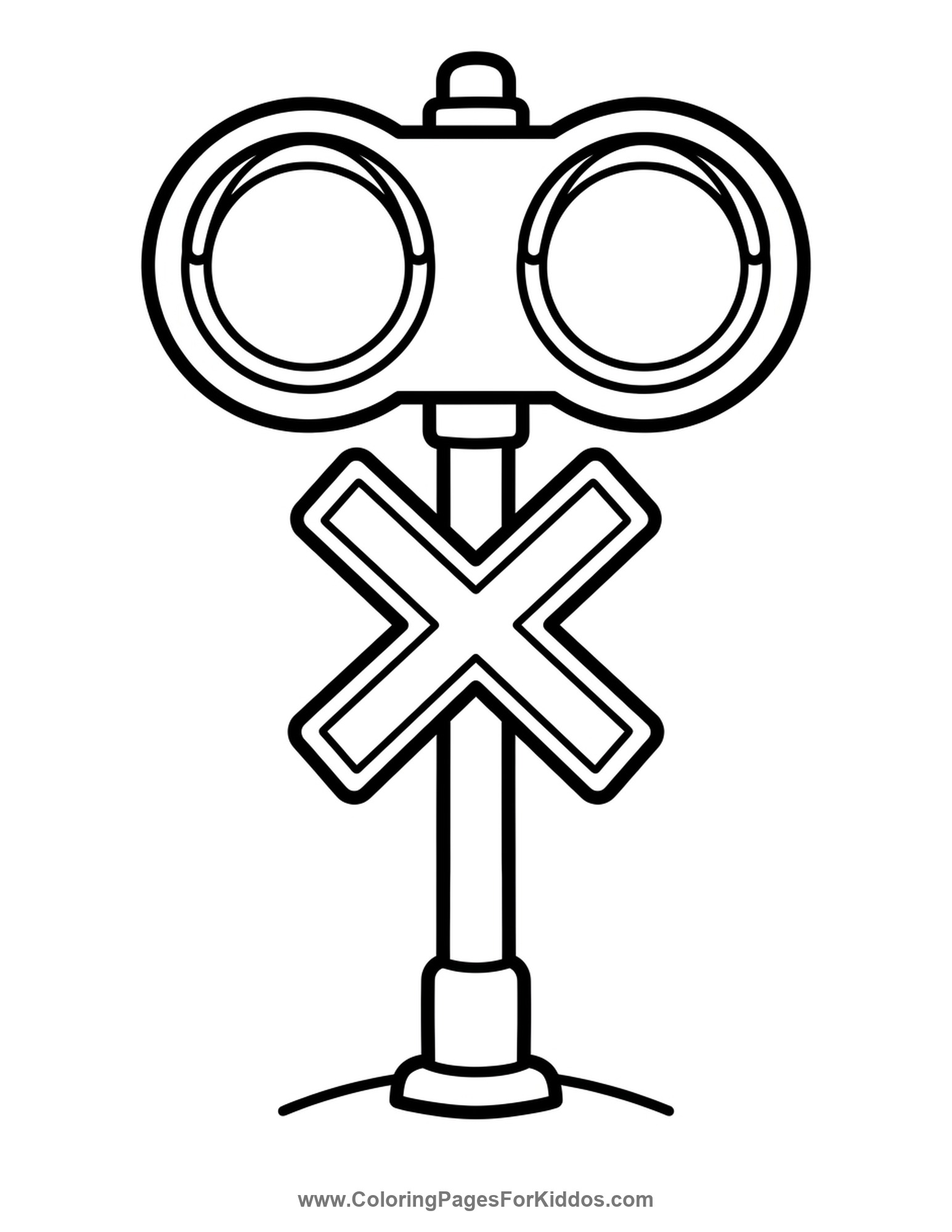 Train Crossing Signal Light coloring page