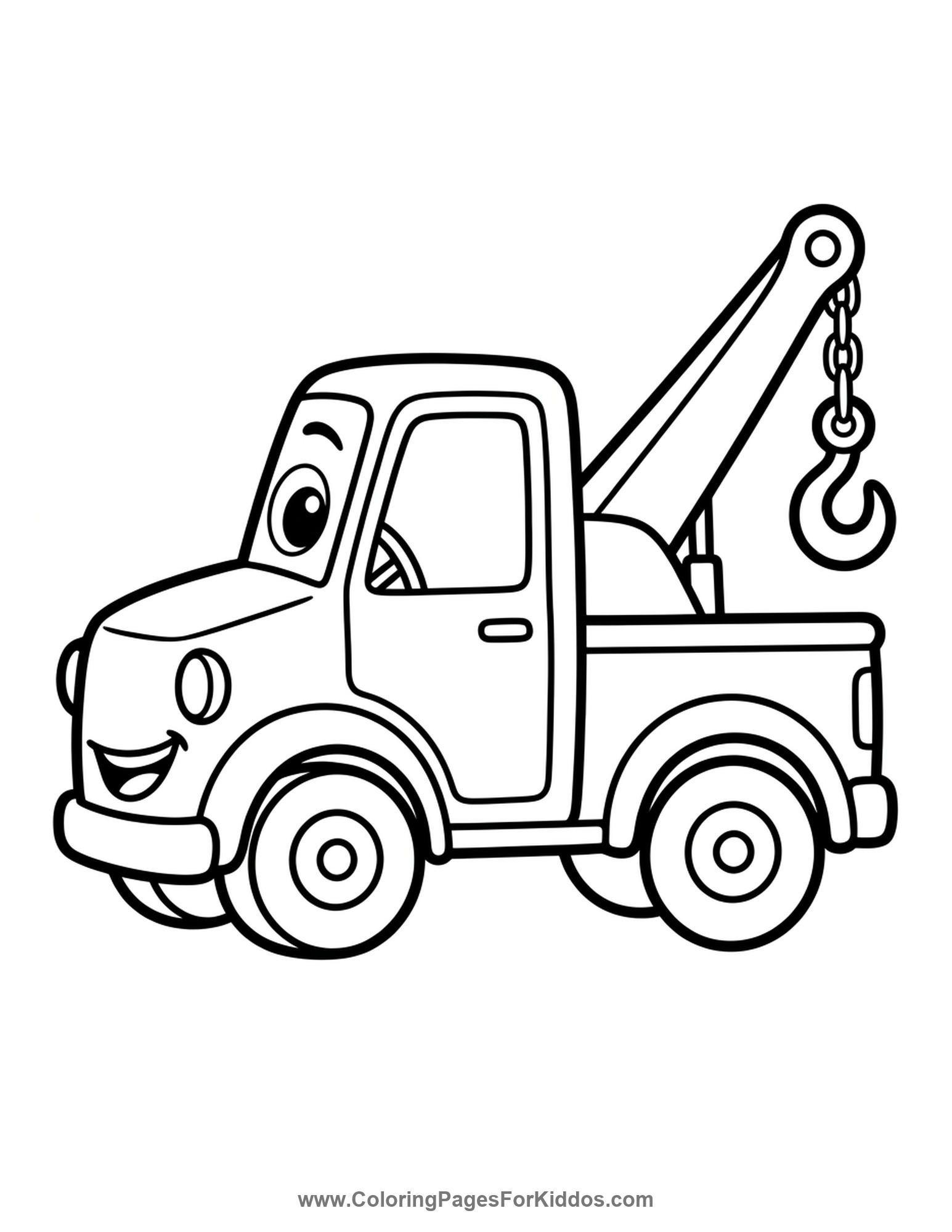 Helpful Tow Truck's Hook coloring page