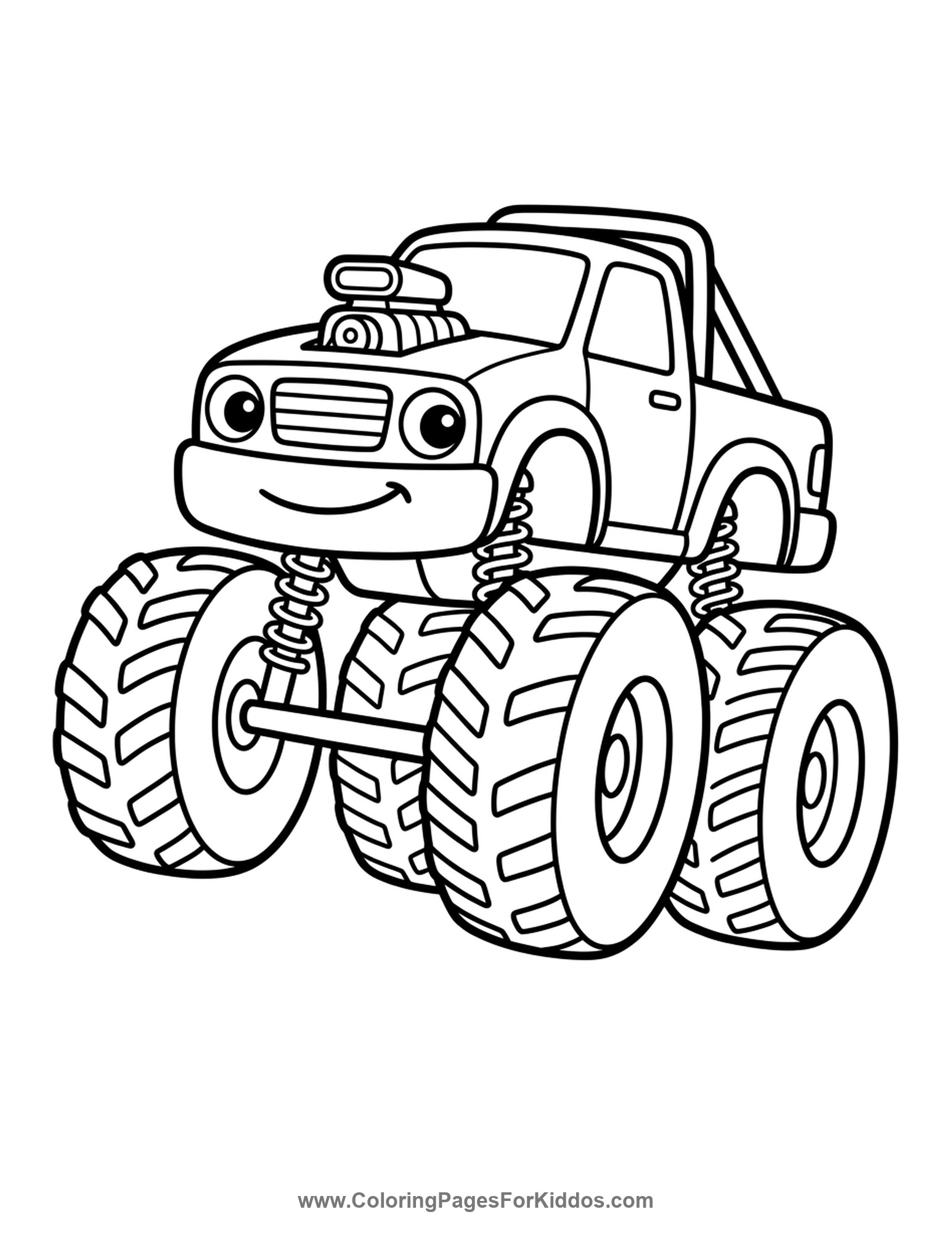 Monster Truck's Big Wheels coloring page