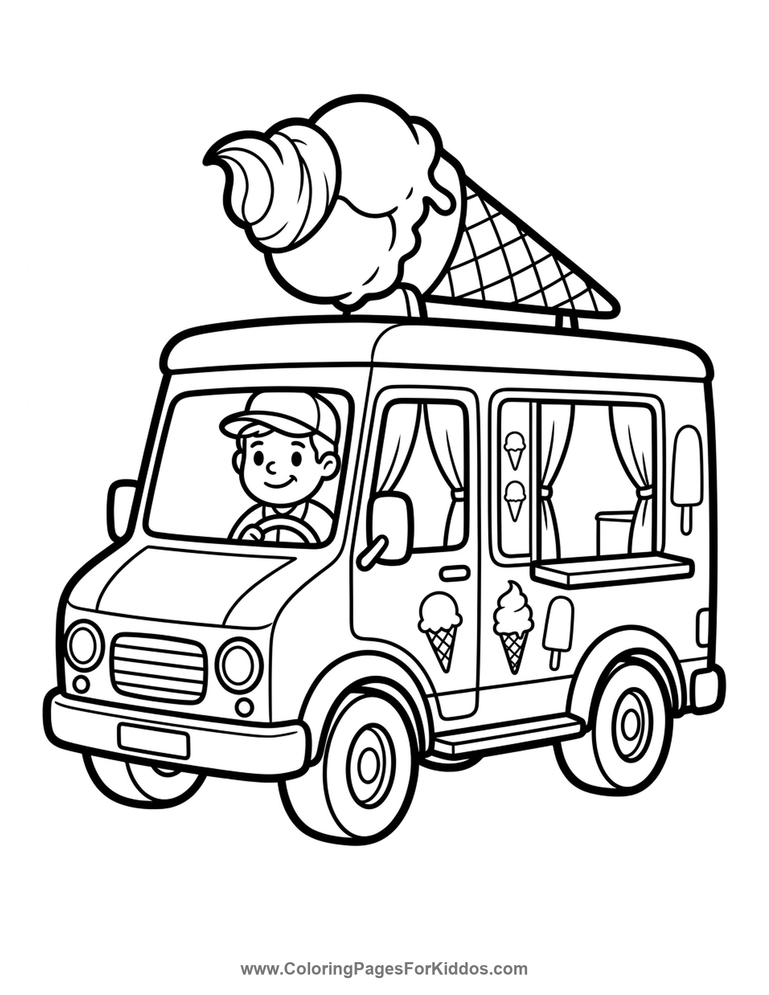 Singing Ice Cream Truck coloring page